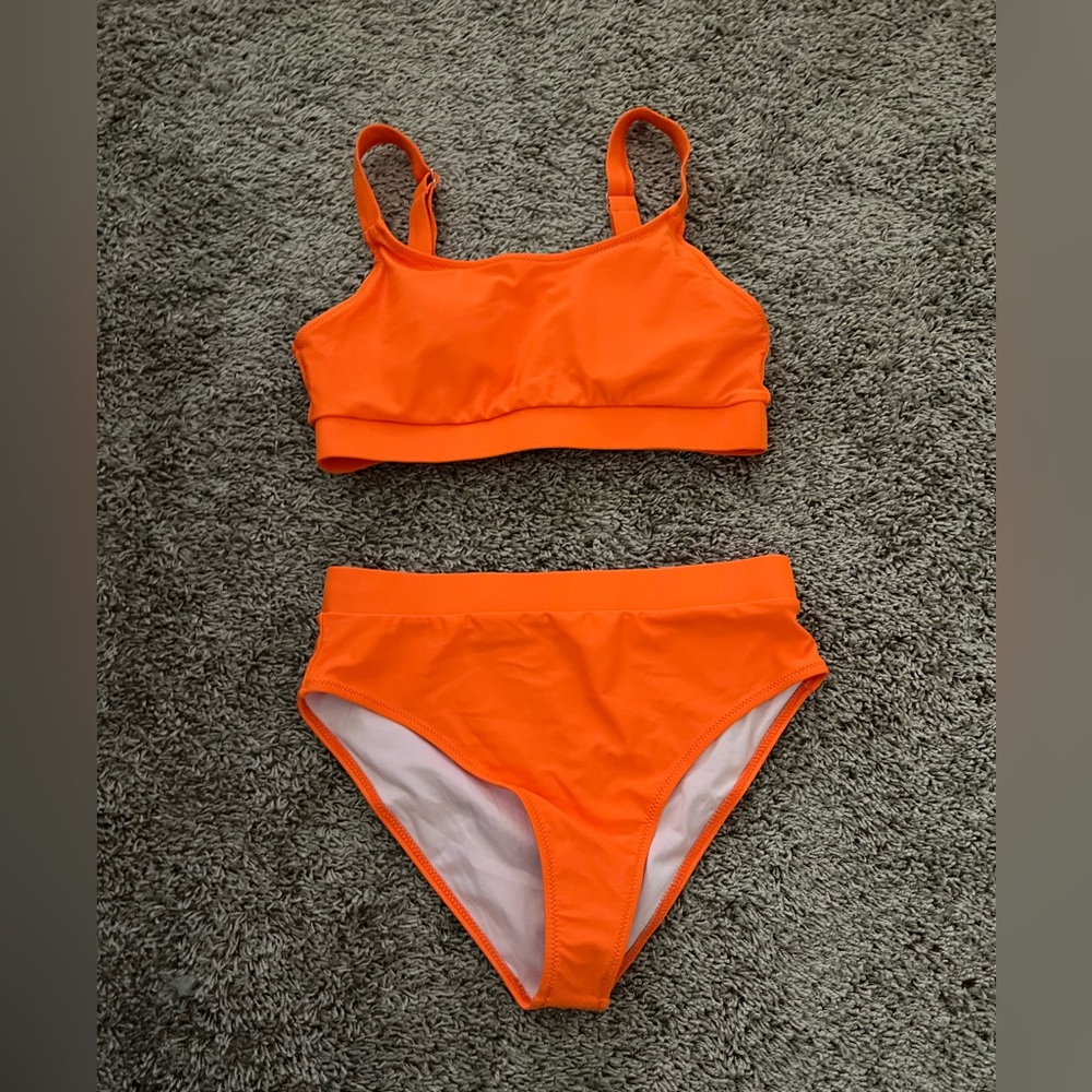 Women’s Bright Orange Swim Set SZ Small NWT